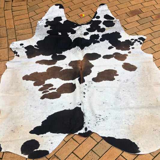 Tricolor Cowhide Floor Rug - Cowhide Kingdom
