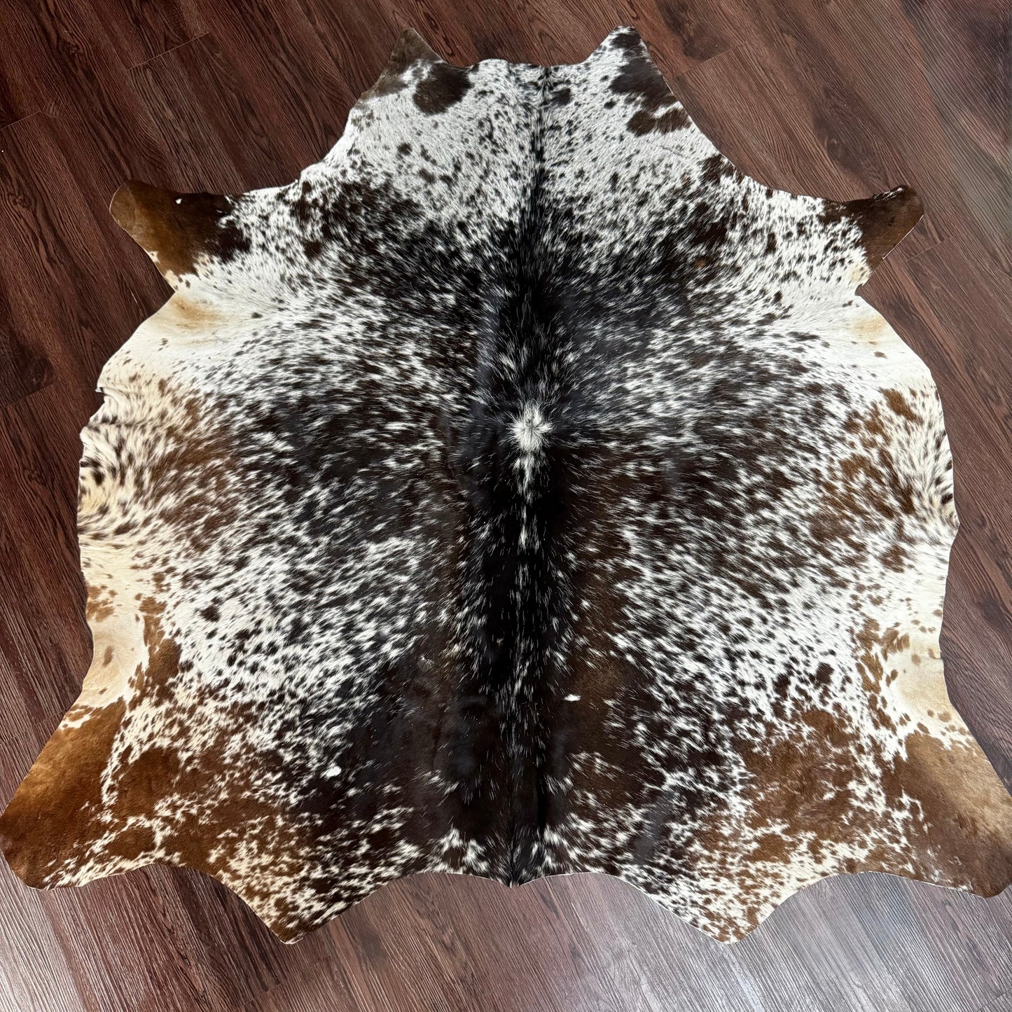 Tricolor Hair on Cowhide Rug Cowhide Kingdom