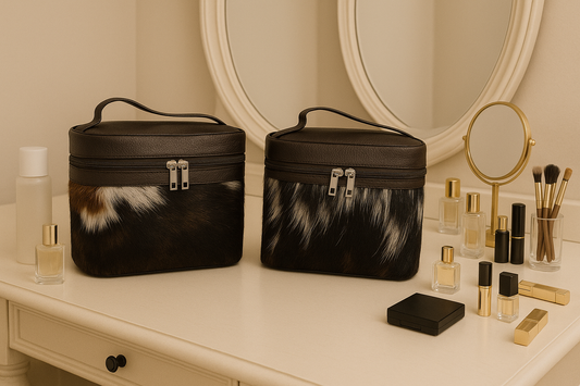 Natural Cowhide Makeup Bag | Bridal Box Cowhide Kingdom