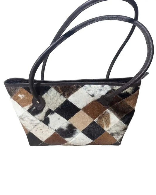 Authentic Cowhide Leather Tote – Handmade Boho Western Bag for Women Unique Cowhide Tote Bag for Women – Handmade Real Leather Shoulder Purse - Cowhide Kingdom