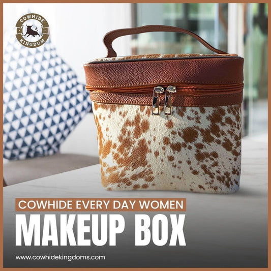 Bridal-Cowhide-Makeup-Box-Luxury-Leather-Vanity-Organizer-FREE-SHIPPING Cowhide Kingdom
