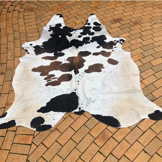 Tricolor Cowhide Floor Rug - Cowhide Kingdom