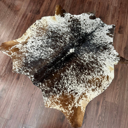 Tricolor Hair on Cowhide Rug Cowhide Kingdom