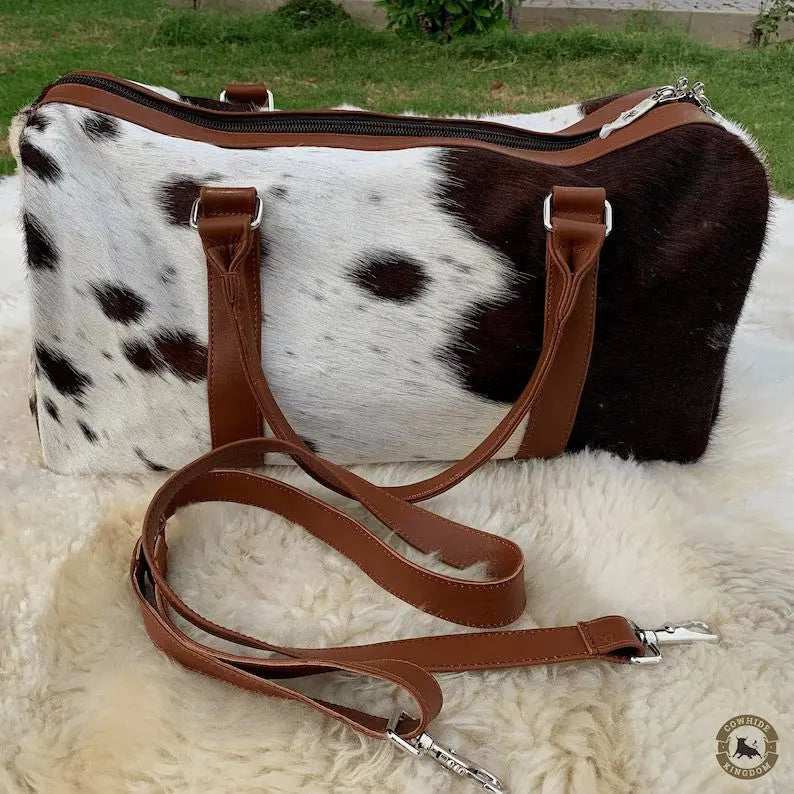 Real Cowhide Weekender Bag - Cowhide Kingdom