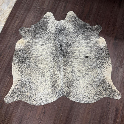 Genuine Cow Hide Rug for Living Room | Black white Natural Hair-On Leather | Handmade Upholstery Area Rug — See Your Order Before Free Shipping