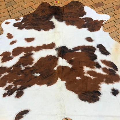 Handmade Brown White Cowhide Rug - Cowhide Kingdom