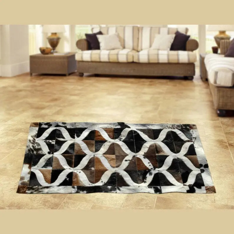 Natural Cowhide Patchwork Rug - Cowhide Kingdom