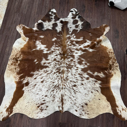 Natural Tricolor Cowhide Rug – Living Room Area Rug | see your rug before free shipping