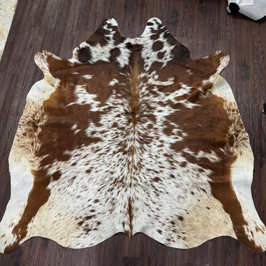 Natural Tricolor Cowhide Rug – Living Room Area Rug | see your rug before free shipping