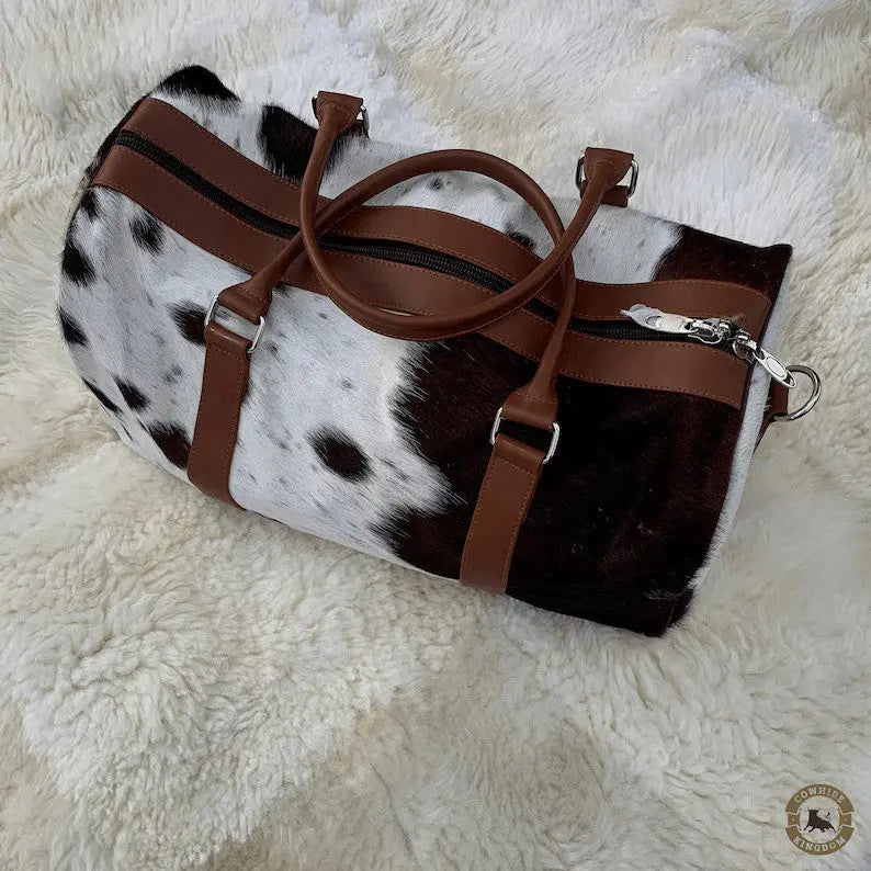 Real Cowhide Weekender Bag - Cowhide Kingdom