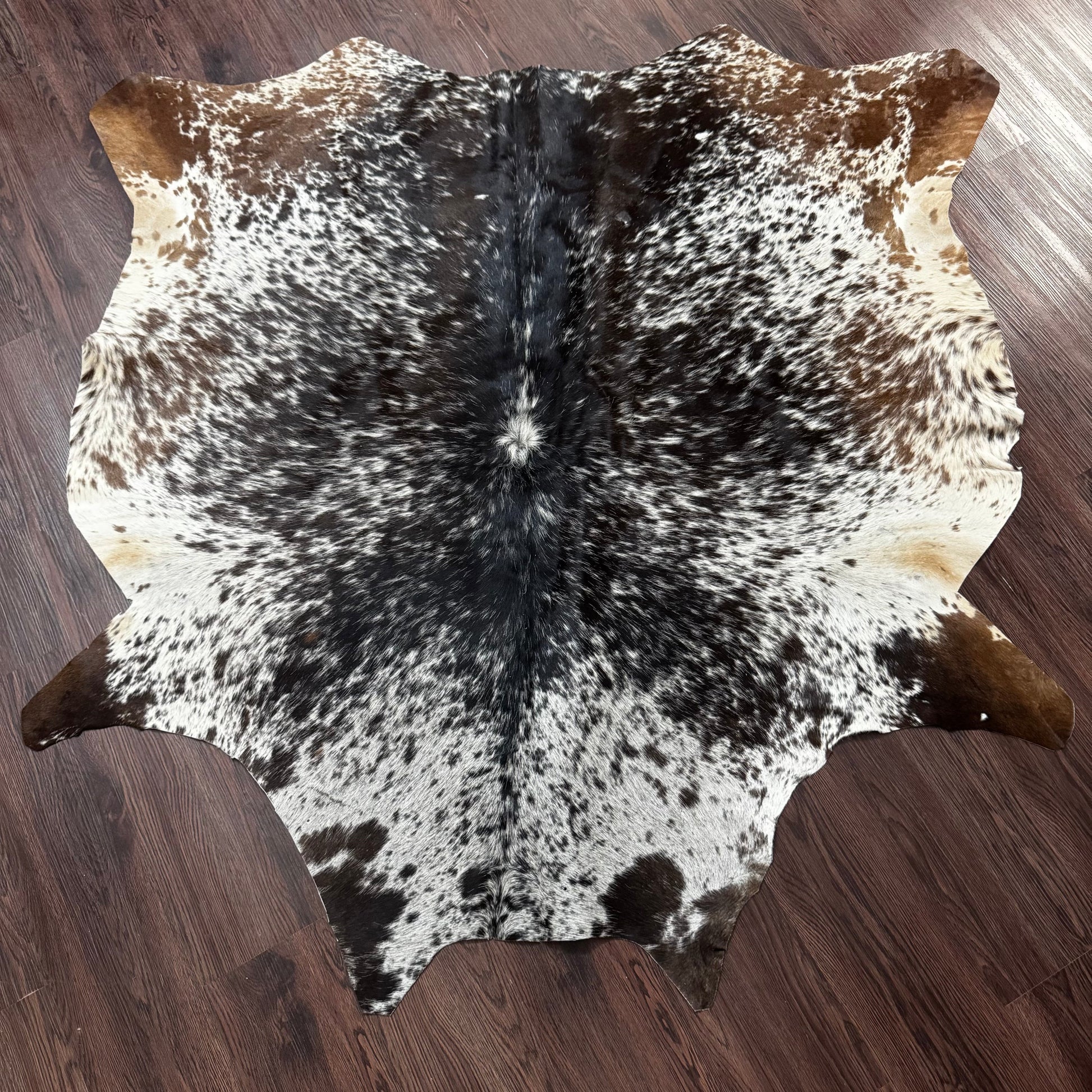 Tricolor Hair on Cowhide Rug Cowhide Kingdom