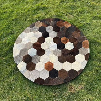 Natural Cowhide Patchwork Rug - Cowhide Kingdom