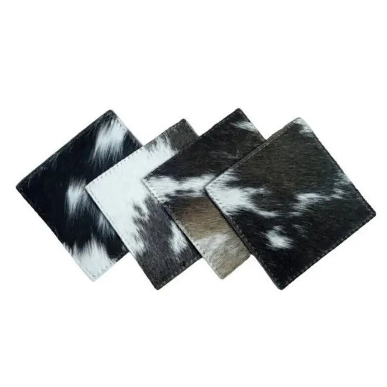 Cowhide Coasters Handmade Cowhide Coasters Tricolor - Cowhide Kingdom