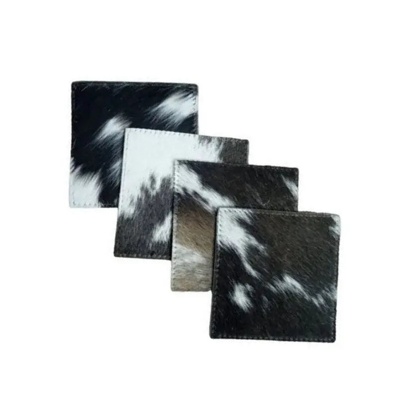 Cowhide Coasters Handmade Cowhide Coasters Tricolor - Cowhide Kingdom