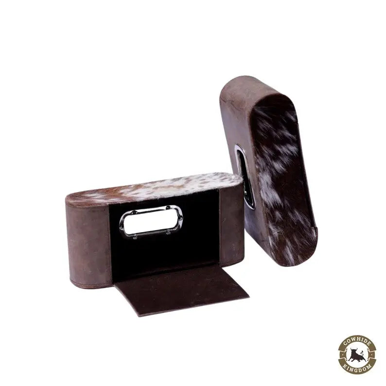 Personalized Cowhide Leather Tissue Box - Cowhide Kingdom