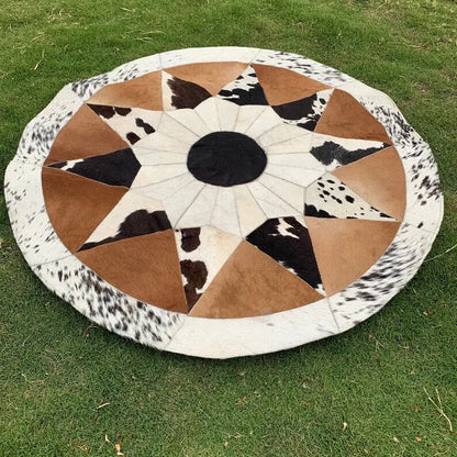 Natural Cowhide Patchwork Rug - Cowhide Kingdom