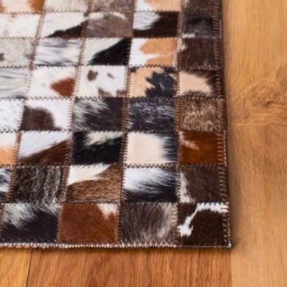 Handmade Cowhide Rug Patchwork Cowhide Rug Hair - Cowhide Kingdom