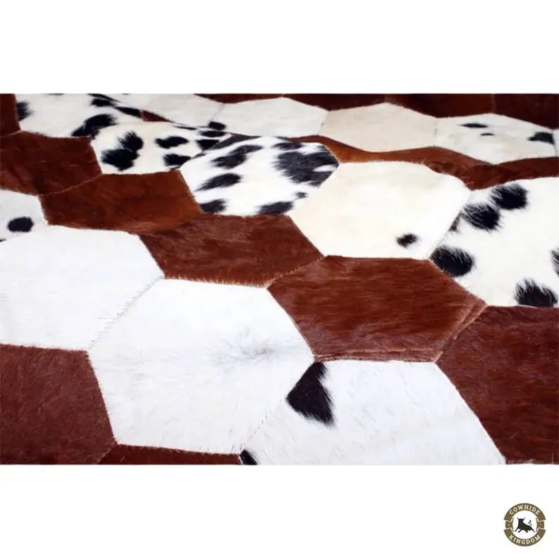 Modern Cowhide Rug Patchwork, Cowhide Runner Rug - Cowhide Kingdom