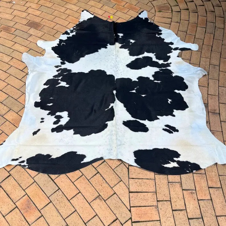 Handmade Black White Cowhide Rug - Cowhide Kingdom