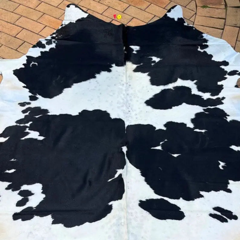 Handmade Black White Cowhide Rug - Cowhide Kingdom