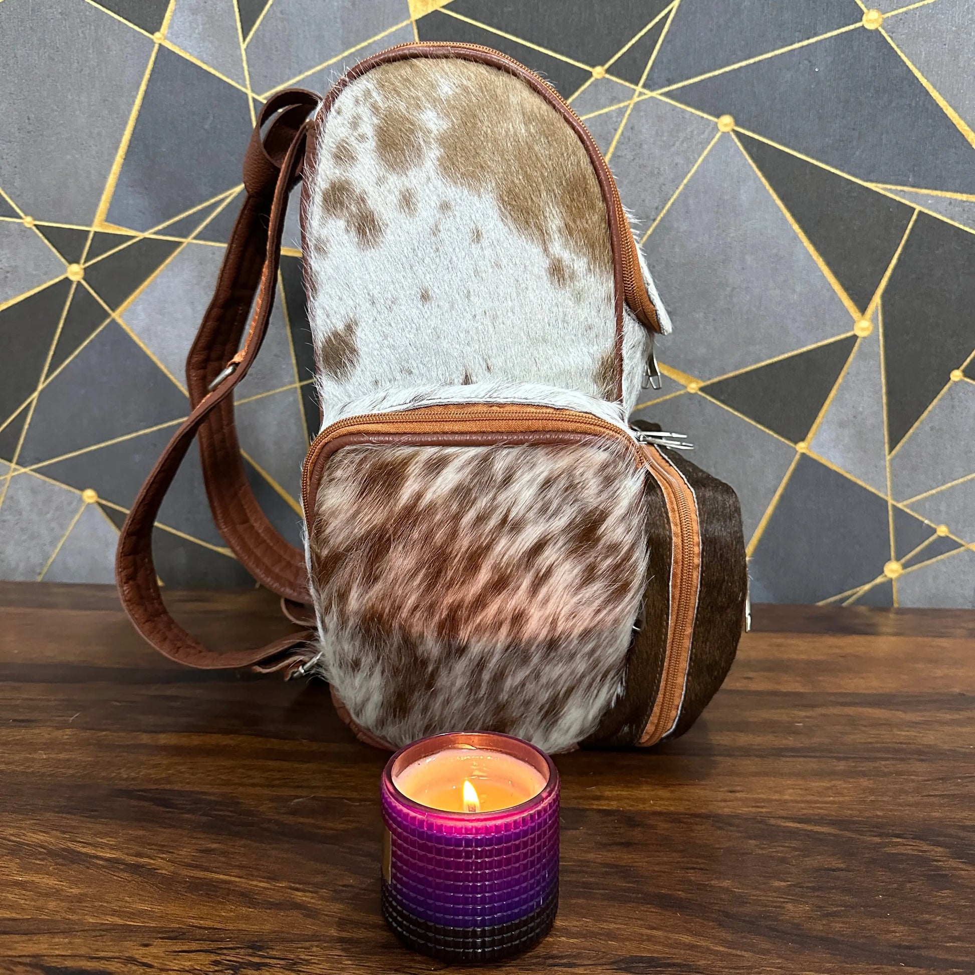 cowskin leather backpack Cowhide Phoenix this backpack combines rugged style with everyday function Black Leather & Concho Cowhide