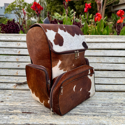Cowhide Backpack Leather Laptop