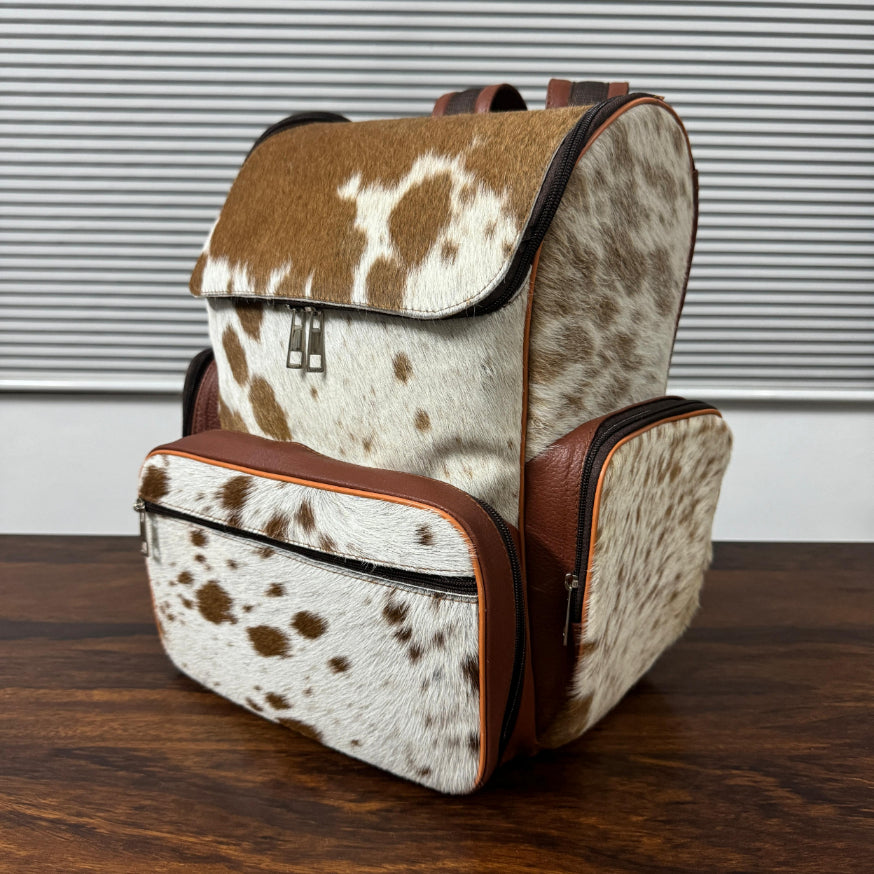 Cowhide backpack side view2