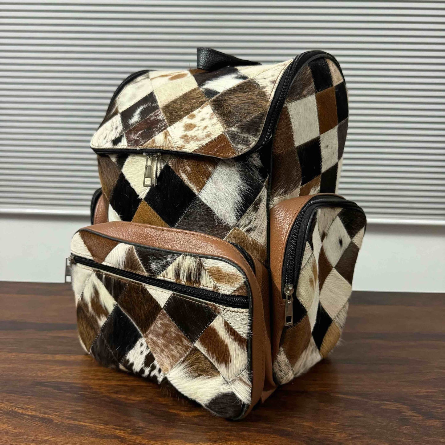 Genuine Hair-On Cowhide Backpack | Handmade Leather Backpack