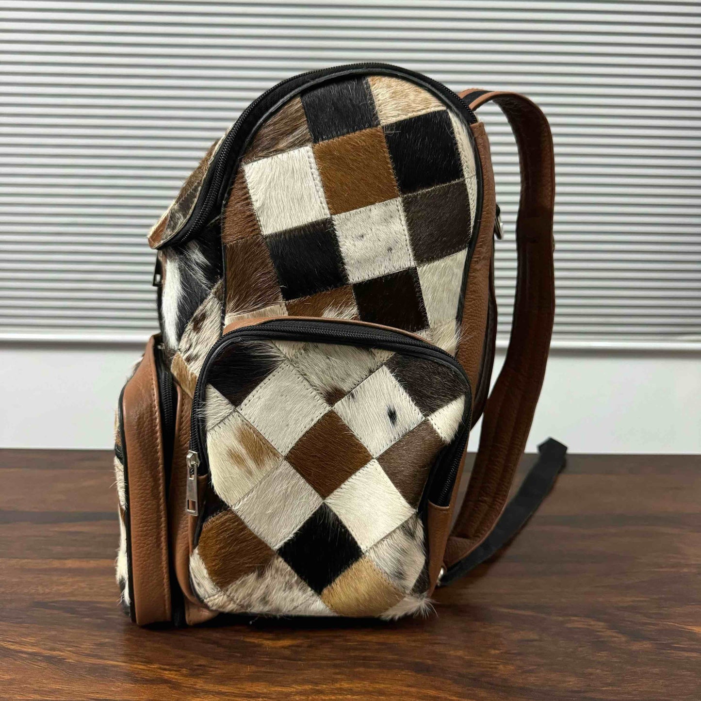 Genuine Hair-On Cowhide Backpack | Handmade Leather Backpack