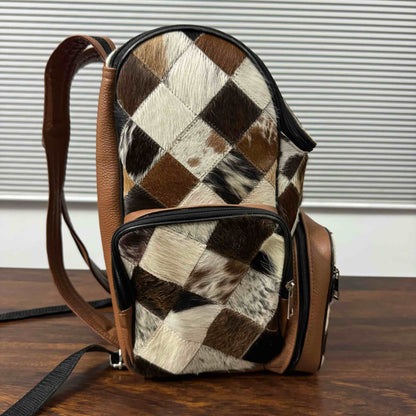 Genuine Hair-On Cowhide Backpack | Handmade Leather Backpack