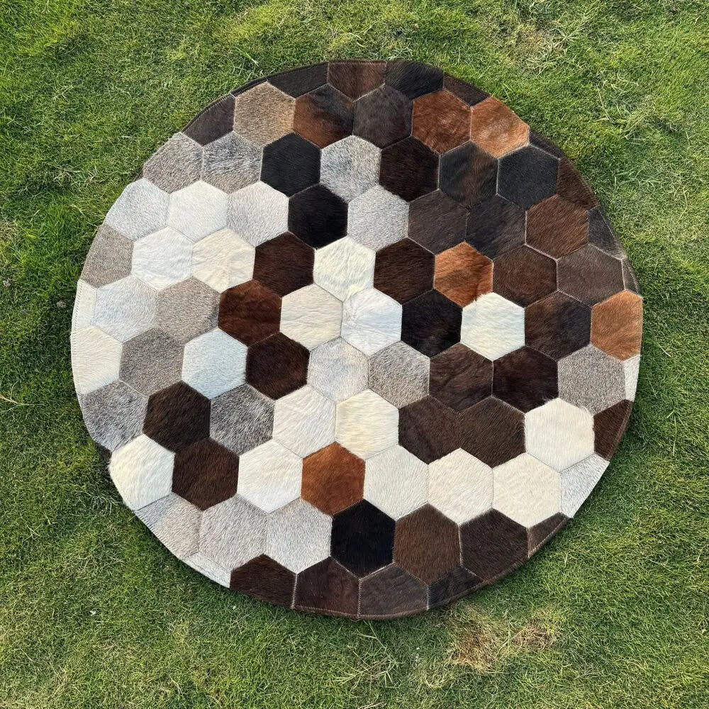 Natural Cowhide Patchwork Rug - Cowhide Kingdom