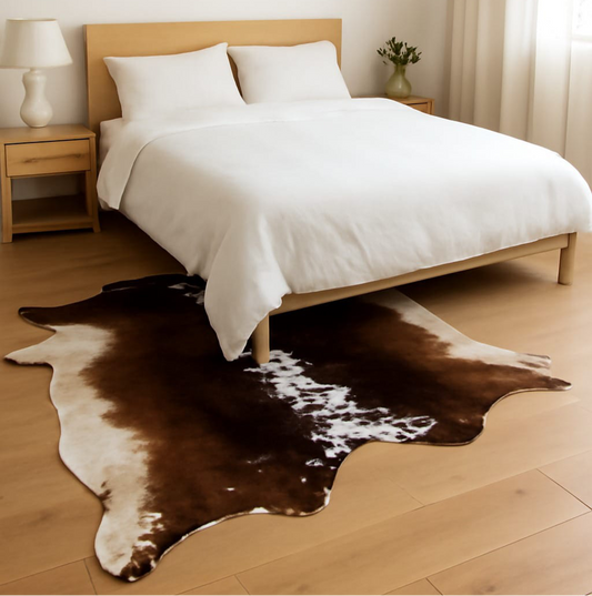 Tricolor Cowhide Rug Black and White Hide Rug Cow Skin Rug Cowhide Kingdom