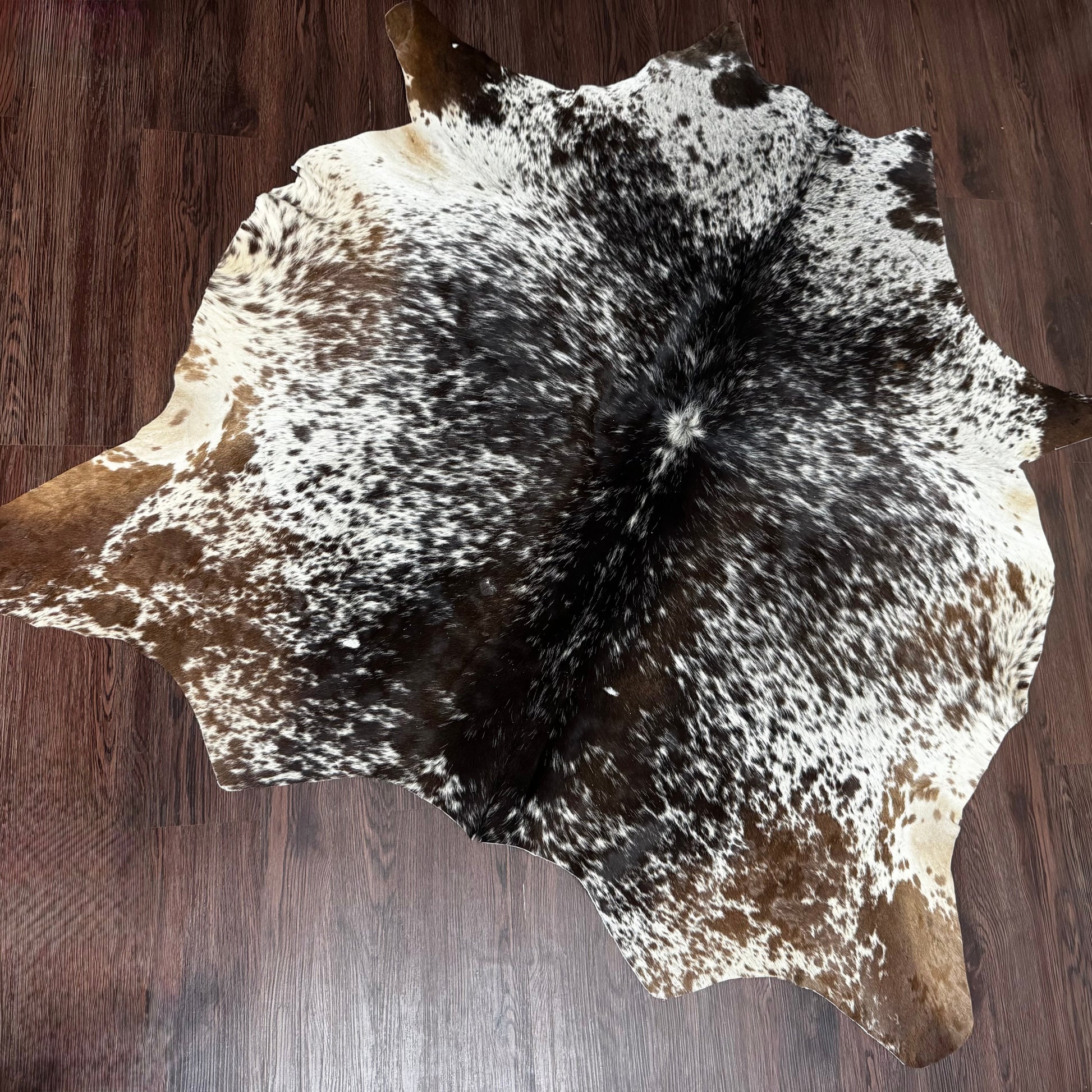 Tricolor Hair on Cowhide Rug Cowhide Kingdom