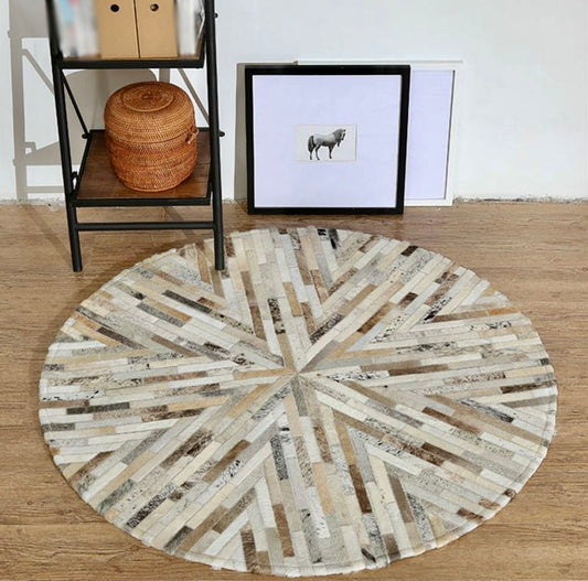 Mix Cowhide Patchwork Rug