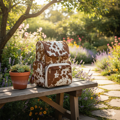 Cowhide Backpack | Travel Bag | Diaper bag for Mother | Genuine Leather | Free Shipping