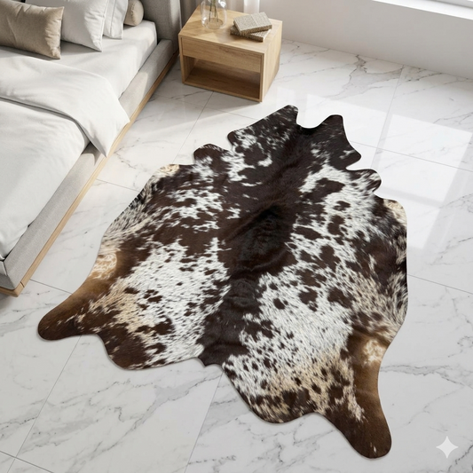 The Signature Tricolor Cowhide Rug : Hand-Selected Luxury for Your Home- See your Rug before free shipping