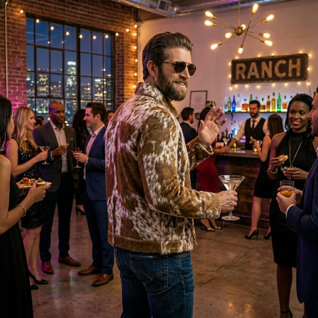 Cowhide Hair on Leather Jacket | Western Cowboy Style