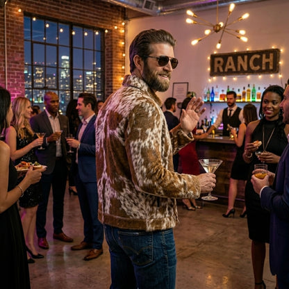 Cowhide Hair on Leather Jacket | Western Cowboy Style