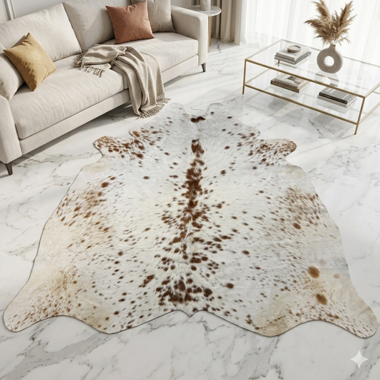 Handmade Cowhide Rug Tricolour | 100% Natural Hair-On Cowhide | Real Leather Living Room Rug — See Your Rug Before Free Shipping