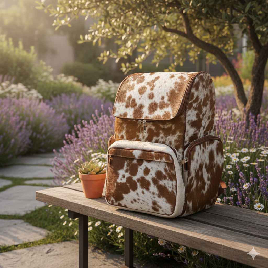 Cowhide Backpack | Travel Bag | Diaper bag for Mother | Genuine Leather | Free Shipping