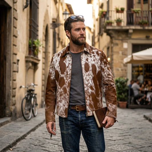 Cowhide Hair on Leather Jacket | Western Cowboy Style