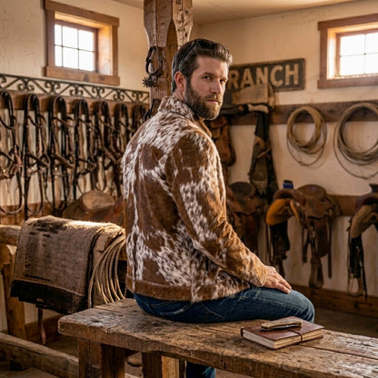 Cowhide Hair on Leather Jacket | Western Cowboy Style