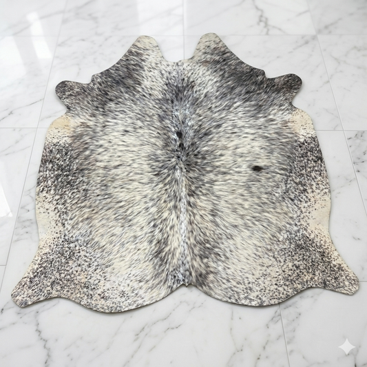 Genuine Cow Hide Rug for Living Room | Black white Natural Hair-On Leather | Handmade Upholstery Area Rug — See Your Order Before Free Shipping