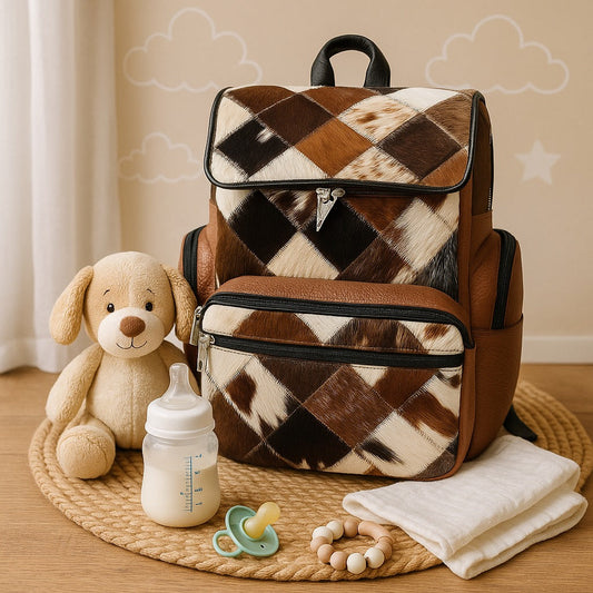 Cowhide Diaper Backpack Bag | Western Bag Cowhide Kingdom