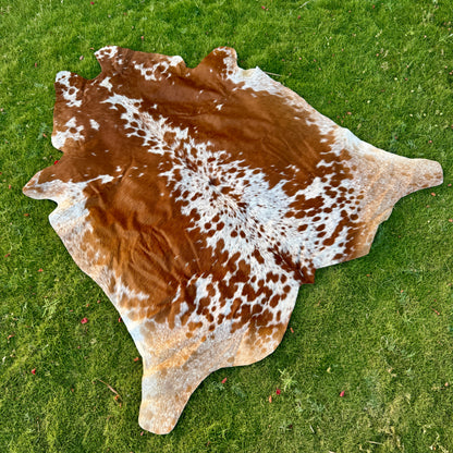 Brown Cowhide Rug Large | Real Hair-On Cowhide | Bedroom Living Room Cowhide Rug Home Decor
