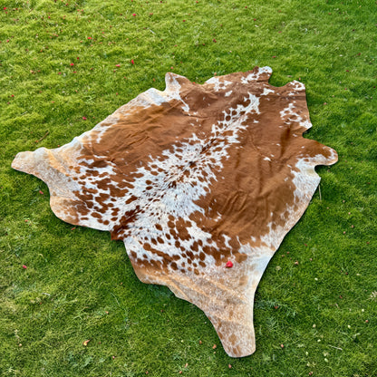 Brown Cowhide Rug Large | Real Hair-On Cowhide | Bedroom Living Room Cowhide Rug Home Decor