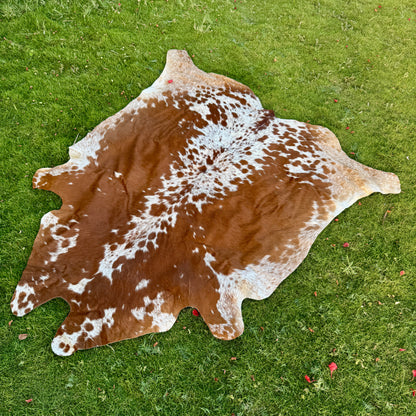 Brown Cowhide Rug Large | Real Hair-On Cowhide | Bedroom Living Room Cowhide Rug Home Decor