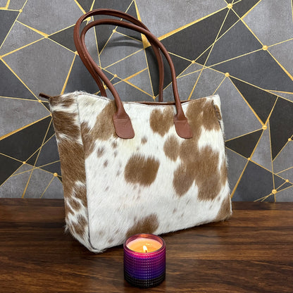 Large Cowhide Tote Bag Purse - Cowhide Kingdom