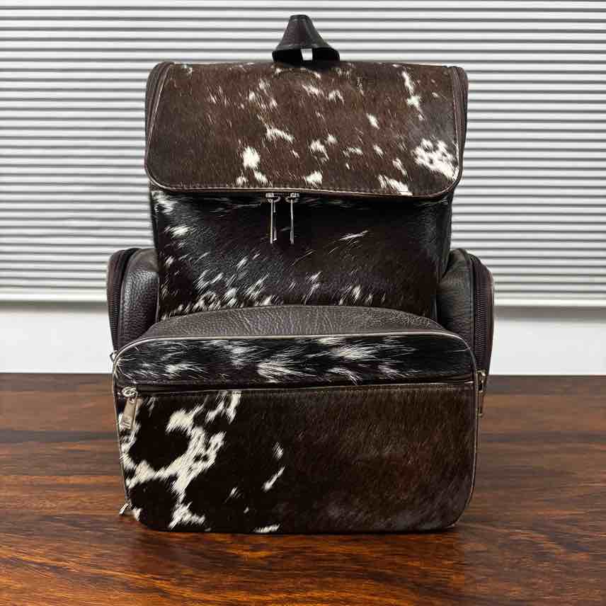 Handmade Cowhide Laptop Backpack | Genuine Hair-On Cowhide