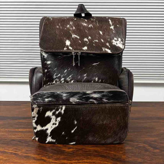 Handmade Cowhide Laptop Backpack | Genuine Hair-On Cowhide